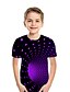preiswerte Jungen T-Shirts &amp; Hemden-Jungen 3D Farbblock Regenbogen 3D-Druck T-Shirt Kurzarm 3D-Druck Sommer Sport Strassenmode Basic Polyester Spandex kinderkleidung 3-12 Jahre