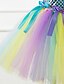 cheap Girls&#039; Dresses-Kids Little Girls&#039; Dress Unicorn Rainbow Patchwork Party Tutu Dresses Birthday Sequins Mesh Patchwork Colorful Blue Light Blue Knee-length Sleeveless Costumes Costume Cute Dresses Regular Fit 3-12