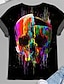 cheap Best Selling Plus Size-Women&#039;s Plus Size Tops Graphic Skull T shirt Tee Short Sleeve Print Basic Streetwear Casual Crew Neck Cotton Spandex Jersey Halloween Daily Spring Summer Black