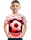 economico T-shirt e camicie bambino-Bambino Bambino (1-4 anni) Da ragazzo maglietta T-shirt Manica corta Fantasia geometrica 3D Calcio Con stampe Bianco Viola Rosso Bambini Top Estate Attivo Moda città Giornata universale dell&#039;infanzia