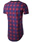 cheap Men&#039;s Clothing-summer  style men‘s fashion casual hem irregular plaid double side zipper short-sleeved t-shirt