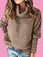 cheap Sweaters-Women&#039;s Pullover Solid Color Stylish Long Sleeve Loose Sweater Cardigans Fall Spring Turtleneck Red gray Blue Purple