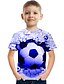 abordables T-shirts et chemises pour garçons-T-shirt Tee-shirts Garçon Enfants Bébé Manches Courtes Géométrique 3D Football Imprimé Violet Enfants Hauts Eté Actif Chic de Rue Le Jour des enfants 2-12 ans