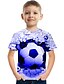 baratos Camisetas Para Meninos-Infantil Bébé Para Meninos Camisa Camiseta Manga Curta Geométrica 3D Futebol Americano Estampado Branco Roxo Vermelho Crianças Blusas Verão Activo Moda de Rua Dia da Criança 2-12 anos