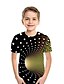 baratos Camisetas Para Meninos-Para Meninos 3D Bloco de cor Arco-Íris 3D impressão Camisa Camiseta Manga Curta Impressão 3D Verão Esportes Roupa de rua Básico Poliéster Elastano Infantil 3-12 anos