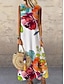 abordables Super Sale-Femme robe longue Robe casual Robe Droite Arc-en-ciel Floral Sans Manches Eté Printemps Automne Imprimer Mode Col Ras du Cou 2023 S M L XL XXL 3XL
