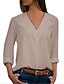 preiswerte Tops &amp; Blouses-Damen Übergrössen Bluse Hemd Glatt Solide Langarm V-Ausschnitt Oberteile Weiß Schwarz Purpur