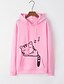 cheap Hoodies &amp; Sweatshirts-Women&#039;s Cat Pullover Hoodie Sweatshirt Front Pocket Other Prints Daily Basic Hoodies Sweatshirts  Blushing Pink Wine Light gray