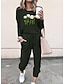 preiswerte Two Piece Sets-Damen Grundlegend Street Schick Blumen Bühnenlicht vielfarbig Normal Urlaub Zweiteiliges Set Trainingsanzug T-Shirt Hose Loungewear 3D-Druck Kordelzug Oberteile