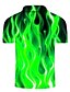 cheap Men&#039;s Shirts-Men&#039;s Polo Shirt Tennis Shirt Golf Shirt Graphic Prints Flame Collar Yellow Pink Blue Green 3D Print Street Casual Short Sleeve Button-Down Clothing Apparel Fashion Cool Casual