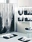 abordables Cortinas de Ducha-bosque en la niebla patrón de impresión baño cortina de ducha ocio inodoro diseño de cuatro piezas