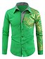 cheap Men&#039;s-Men&#039;s Shirt Graphic Patterned Geometry Other Prints Collar Button Down Collar Daily Long Sleeve Print Tops Designer Basic Vintage Big and Tall Green White Black