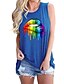 cheap Tank Tops-Women&#039;s Rainbow Graphic Patterned Mouth Daily Holiday Going out Sleeveless Tank Top Vest T shirt Tee Round Neck Print Basic Essential Tops Blue Purple Light gray S