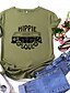 billige T-shirts-hippie soul shirt damer hippy bus grafisk t-shirt hippie musik tees sommer korte ærmer toppe tøj (grøn-1, l)