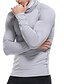 abordables Ropa de Hombre-Hombre Camiseta Color sólido Escote Redondo Deportes Exterior Manga Larga Tops Poliéster Sensual Deportes Blanco Negro Gris / Lavar Separadamente