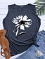 preiswerte Tanktops-Damen Muskelshirt Weste T-Shirt Blumen Grafik Rundhalsausschnitt Bedruckt Grundlegend Oberteile Blau Purpur Hellgrau