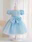 preiswerte Kleider für Mädchen-Kinder Wenig Mädchen Kleid Einfarbig Schleife Blau Purpur Rosa Knielang Kurzarm Aktiv Kleider Sommer Regular Fit 2-6 Jahre