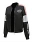 cheap Jackets-Women&#039;s Jacket Bomber Jacket Fall Winter Spring Street Daily Date Short Coat Round Neck Warm Regular Fit Sporty Elegant Casual Jacket Long Sleeve Patchwork Solid Colored Letter Blushing Pink Black