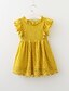 preiswerte Kleider für Mädchen-Kinder Baby Wenig Mädchen Kleid Solide Weiß Schwarz Gelb Knielang Ärmellos Aktiv nette Art Kleider Kindertag Lose