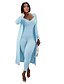 cheap Jumpsuits &amp; Rompers-Women&#039;s Jumpsuit Solid Color Casual Long Sleeve Regular Fit Light Blue Almond Black S M L All Seasons
