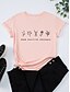 cheap T-Shirts-Women&#039;s T shirt Graphic Text Graphic Prints Round Neck Print Basic Tops 100% Cotton Blushing Pink Black Green