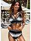 cheap Tankini-Women&#039;s Swimwear Bikini 2 Piece Normal Swimsuit Tribal Tie Dye Strappy Slim Triangle Print Black Plunge Camisole Padded Blouse Bathing Suits Party Fashion New / Sexy / Padded Bras