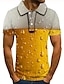 baratos Camisetas Masculinas-Homens Camiseta Polo Camisa de tênis Camisa de golfe Estampas Abstratas Cerveja Colarinho Amarelo Verde Claro Vermelho Azul Marinha Roxo Claro Impressão 3D Rua Casual Manga Curta Botão para baixo