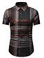 cheap Men&#039;s-Men&#039;s Shirt Plaid Classic Collar Daily Work Short Sleeve Tops Business Simple Navy Blue Coffee