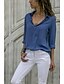 cheap Tops &amp; Blouses-Women&#039;s Blouse Shirt Green Blue Light Blue Basic Plain Solid Colored Casual Daily Long Sleeve Shirt Collar Work Casual S