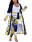 cheap Women&#039;s Jumpsuits-Women&#039;s Overall Floral 2 Piece Casual Open Front Party Daily Long Sleeve Regular Fit Blue Yellow S M L All Seasons