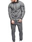 baratos Ternos de Duas Peças Masculinos-Homens Côr Sólida Moletom Full Zip Hoodie 2 Peças Zíper Diário Ginástica Roupa de Esporte Básico Moletons Moletons Vinho Verde Tropa Preto