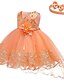 cheap Bottoms-Baby Girls&#039; Active Basic Cotton Party Birthday Solid Colored Lace Sleeveless Dress Knee-length Blue Blushing Pink Orange