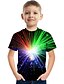 billige T-shirts &amp; Trøjer til Drenge-Børn Drenge T-shirt Kortærmet Grafisk 3D Print Farveblok Regnbue Børn Toppe Sommer Aktiv Gade Sport 3-12 år