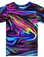 billige piges 3d t-shirts-Børn Pige T-shirt Kortærmet 3D-trykt Grafisk 3D Print Farveblok Geometrisk Crewneck Dybblå Flåde Rose sort Børn Toppe Sommer Basale Mode Gade Atletisk / Sport