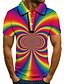 baratos Camisetas Masculinas-Homens Camiseta Polo Camisa de tênis Camisa de golfe Arco-Íris 3D impressão Colarinho Amarelo Rosa Roxo Arco-íris Impressão 3D Rua Casual Manga Curta Botão para baixo Roupa Moda Legal Casual
