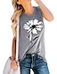cheap Tank Tops-Women&#039;s Tank Top Vest T shirt Floral Graphic Round Neck Print Basic Tops Blue Purple Light gray