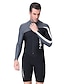 cheap Wetsuits, Diving Suits &amp; Rash Guard Shirts-Dive&amp;Sail Men&#039;s Shorty Wetsuit 1.5mm SCR Neoprene Diving Suit Thermal Warm Anatomic Design Quick Dry Stretchy Long Sleeve Front Zip - Swimming Diving Surfing Scuba Patchwork Autumn / Fall Spring