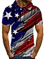 cheap Polos-Men&#039;s Golf Shirt Tennis Shirt Graphic Prints American Flag 3D Print Collar Street Casual Short Sleeve Button-Down Tops Casual Fashion Cool Blue / Hand wash / Washable / Wet and Dry Cleaning / Holiday