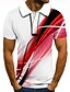 cheap Men&#039;s Tees &amp; Tank Tops-Men&#039;s Golf Shirt Tennis Shirt Collar Graphic Prints Linear White 3D Print Short Sleeve Button-Down Street Casual Tops Fashion Cool Casual / Hand wash / Washable / Wet and Dry Cleaning / Holiday