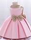 cheap Girls&#039; Dresses-Kids Little Girls&#039; Dress Solid Colored Party Birthday Party Layered Bow Blushing Pink Wine Green Knee-length Sleeveless Cute Sweet Dresses All Seasons Children&#039;s Day Slim 2-6 Years