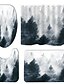 cheap Shower Curtains-Forest in The Mist Pattern Printing Bathroom Shower Curtain Leisure Toilet Four-Piece Design