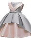 cheap Girls&#039; Dresses-Kids Little Girls&#039; Dress Solid Colored Party Birthday Party Layered Blushing Pink Light gray Above Knee Sleeveless Streetwear Cute Dresses Children&#039;s Day Slim 3-12 Years