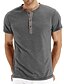 cheap Men&#039;s-Men&#039;s Henley Shirt Round Neck Solid Color Green White Black Blue Gray Short Sleeve Outdoor Daily Tops Cotton Blend Fashion Simple Comfortable / Machine wash / Micro-elastic