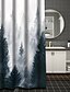 preiswerte Duschvorhänge-Wald im Nebelmuster Druck Badezimmer Duschvorhang Freizeit Toilette vierteiliges Design