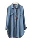 cheap Plus Size Tops-Women&#039;s Plus Size Tops Blouse Shirt Plain Long Sleeve Pocket Button Basic Shirt Collar Cotton Blend Daily Fall Spring