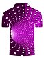 abordables Chemises pour hommes-Homme POLO Chemise de tennis Tee Shirt Golf 3D Print Géométrie Col Rouge Bleu Violet Vert 3D effet Plein Air Casual Manche Courte Bouton bas Vêtement Tenue Mode Frais Décontractées