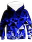 preiswerte Kapuzenpullover &amp; Sweatshirts für Jungen-Kinder Jungen Kapuzenpullover Langarm Grafik 3D Druck Blau Purpur Regenbogen Kinder Oberteile Aktiv Silvester