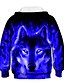 cheap Boys&#039; Hoodies &amp; Sweatshirts-Kids Toddler Boys&#039; Hoodie &amp; Sweatshirt Long Sleeve 3D Print Galaxy Wolf Animal Color Block Print Light Blue Blue Purple Children Tops Active Basic Novelty 2-13 Years