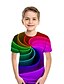 billige T-shirts &amp; Trøjer til Drenge-Drenge 3D Farveblok Regnbue 3D Print T-shirt Kortærmet 3D-udskrivning Sommer Aktiv Sport Gade Polyester Børn Baby 2-13 år Daglig
