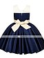 preiswerte Kleider für Mädchen-kinderkleidung Mädchen Kleid Einfarbig Ärmellos mit Schnürung Schleife Aktiv Süß Polyester Knielang Kleid mit Blumenstickerei Rote Marineblau Purpur